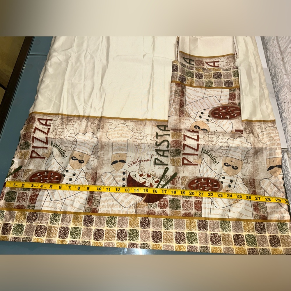 Fun Novelty Curtains Valence Sets Italian Food  
Pizza Pasta Cooking Kitchen new - Picture 15 of 15
